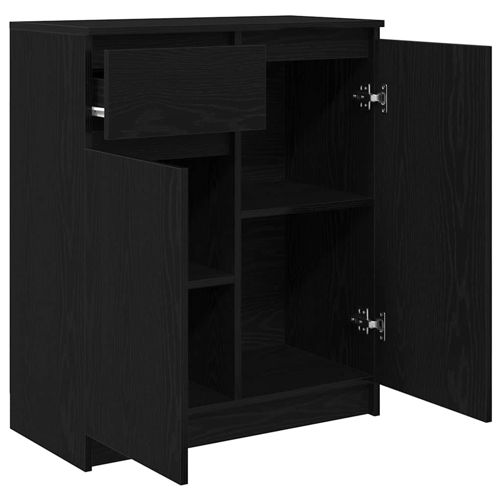 Komoda s ladicama crni hrast 71x35x84 cm konstruirano drvo