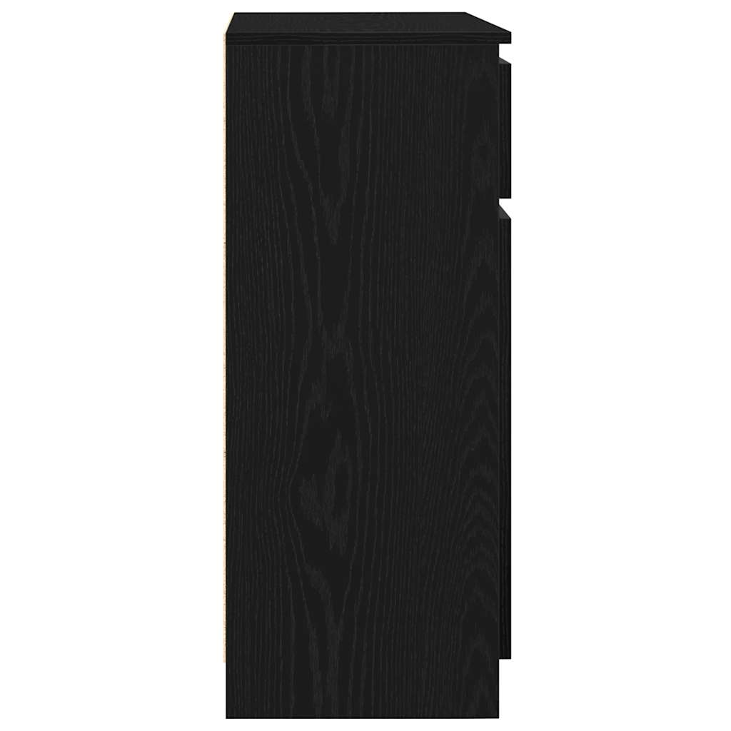 Komoda s ladicama crni hrast 71x35x84 cm konstruirano drvo