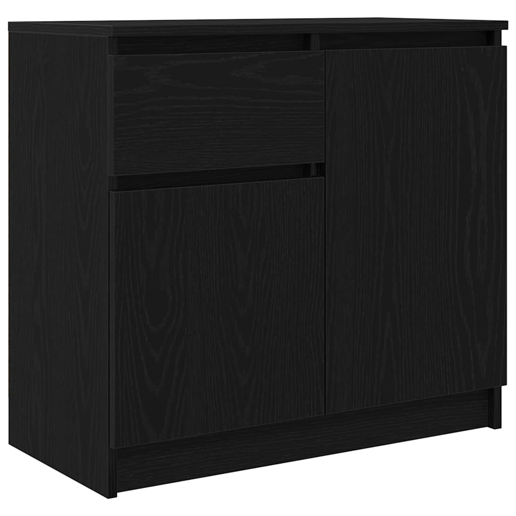 Komoda s ladicama crni hrast 71x35x65 cm konstruirano drvo