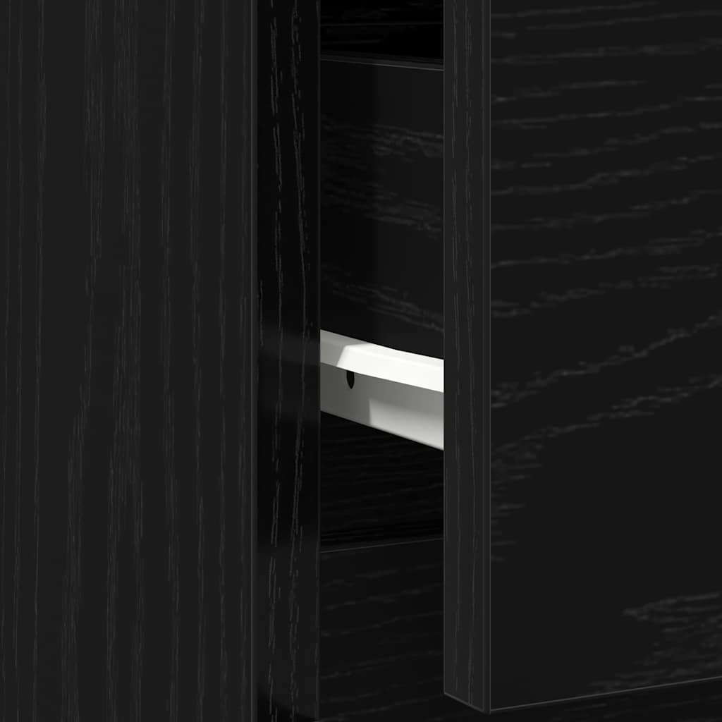Komoda s ladicama crni hrast 71x35x65 cm konstruirano drvo