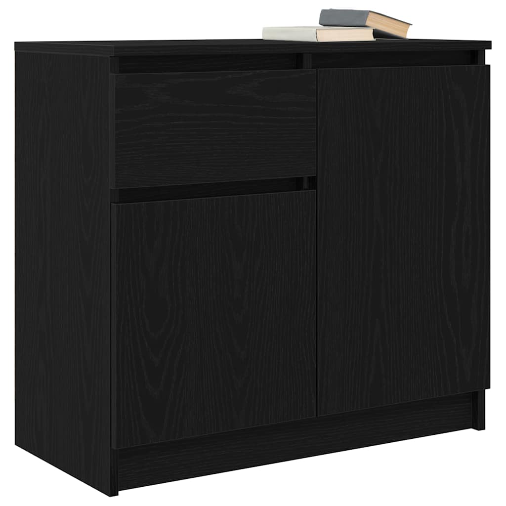 Komoda s ladicama crni hrast 71x35x65 cm konstruirano drvo
