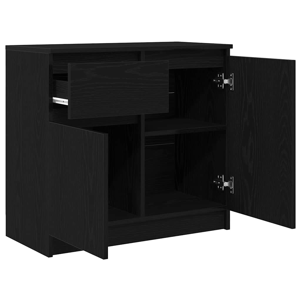 Komoda s ladicama crni hrast 71x35x65 cm konstruirano drvo