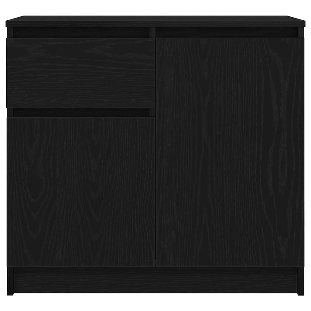 Komoda s ladicama crni hrast 71x35x65 cm konstruirano drvo