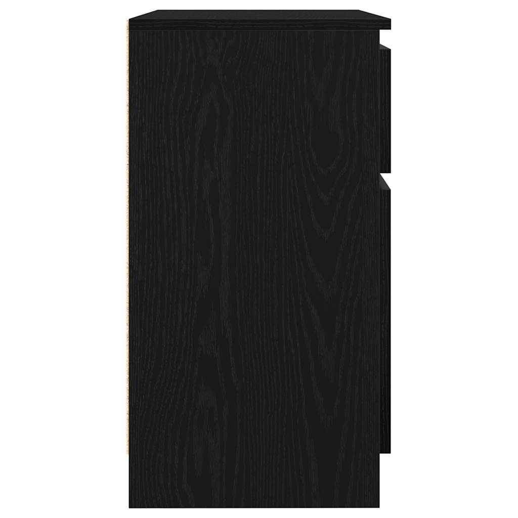 Komoda s ladicama crni hrast 71x35x65 cm konstruirano drvo