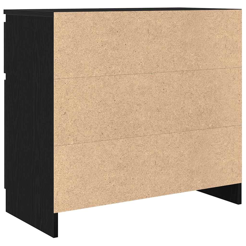 Komoda s ladicama crni hrast 71x35x65 cm konstruirano drvo