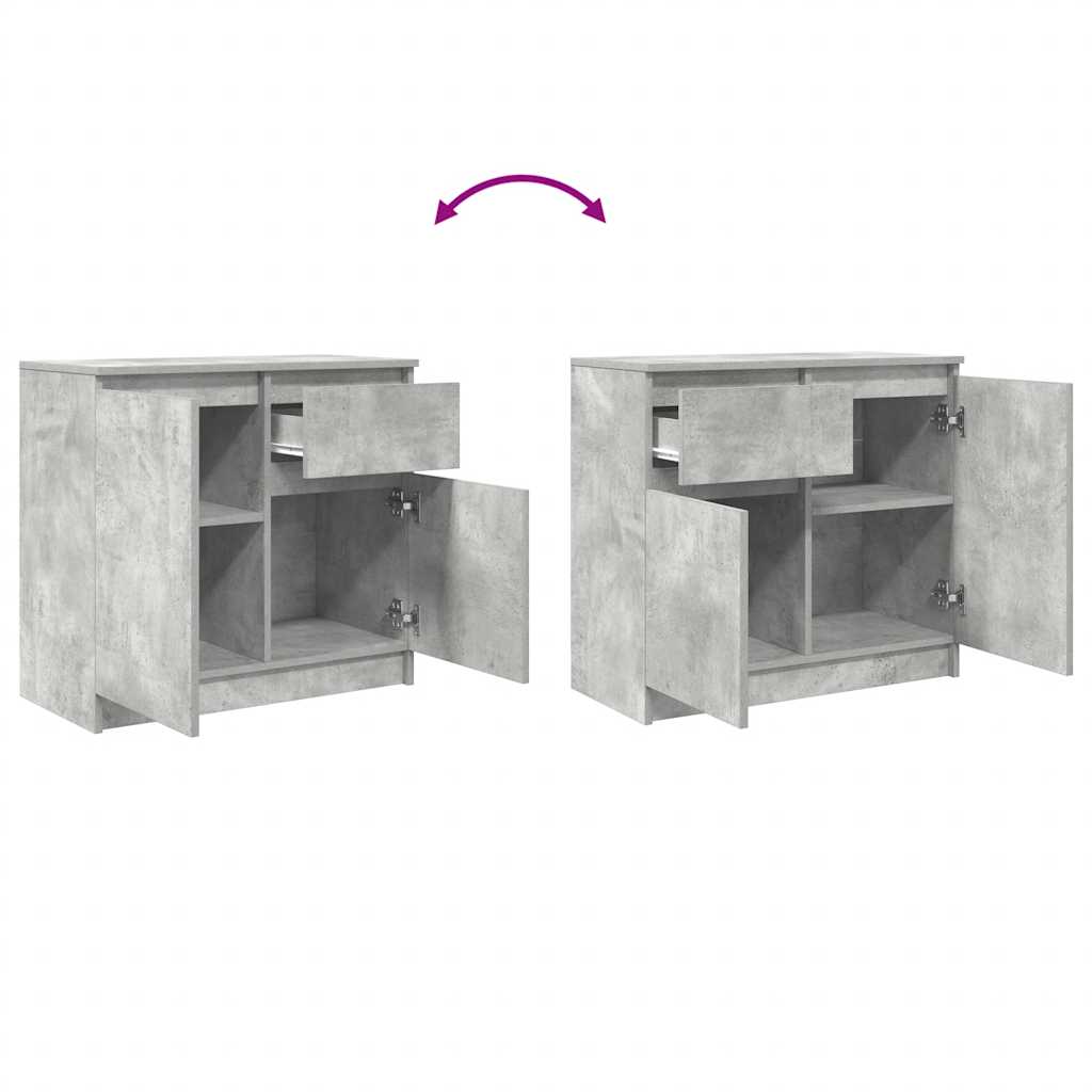 Komoda s ladicama beton siva 71x35x65 cm konstruirano drvo