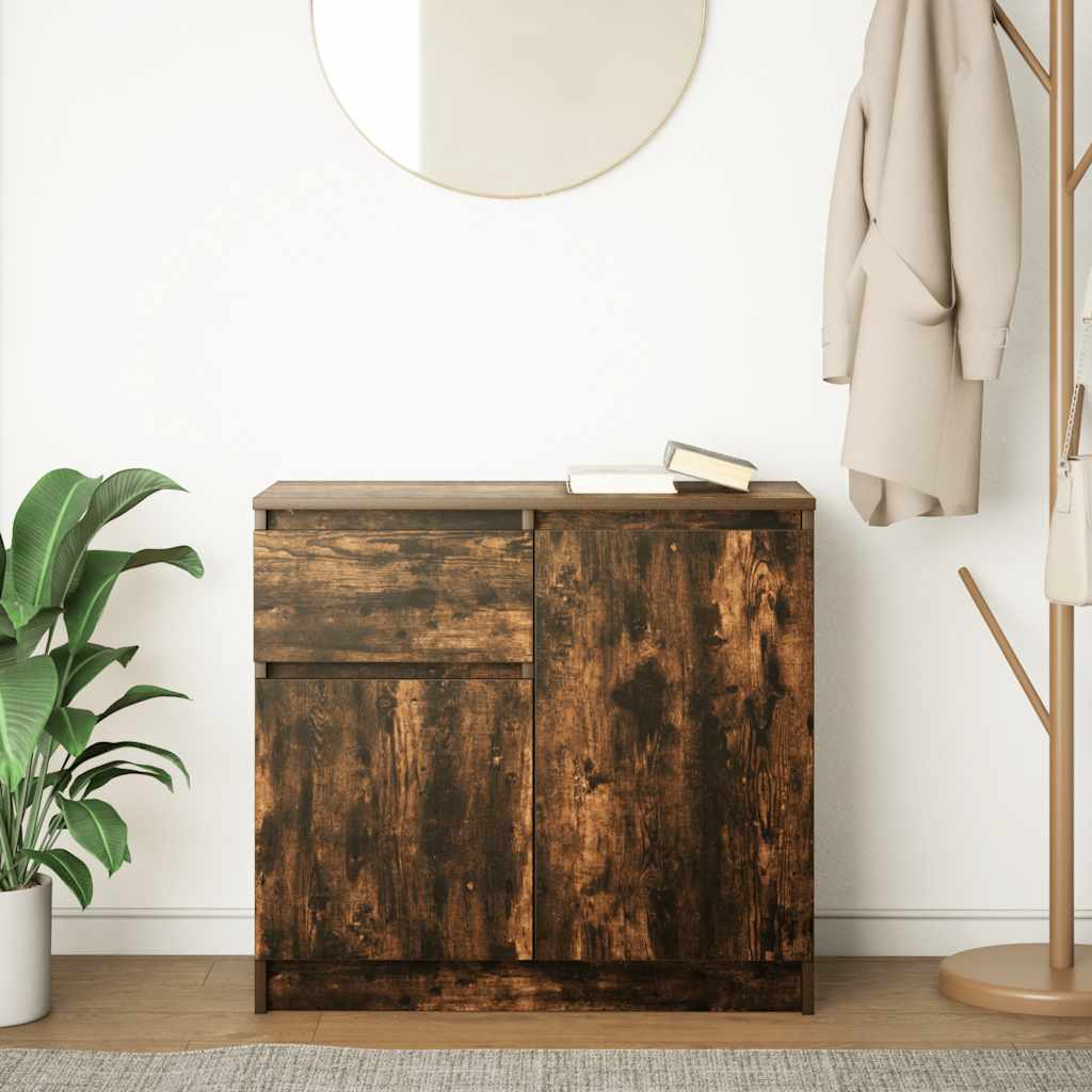 Komoda s ladicama dimljenog hrasta 71x35x65cm konstruirano drvo