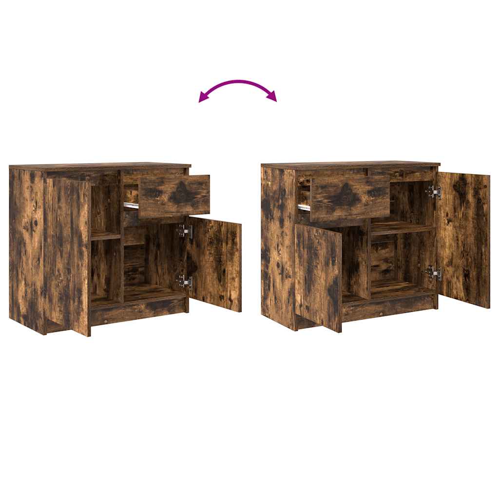 Komoda s ladicama dimljenog hrasta 71x35x65cm konstruirano drvo