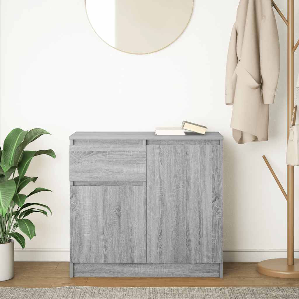 Komoda s ladicom siva sonoma 71x35x65 cm konstruirano drvo