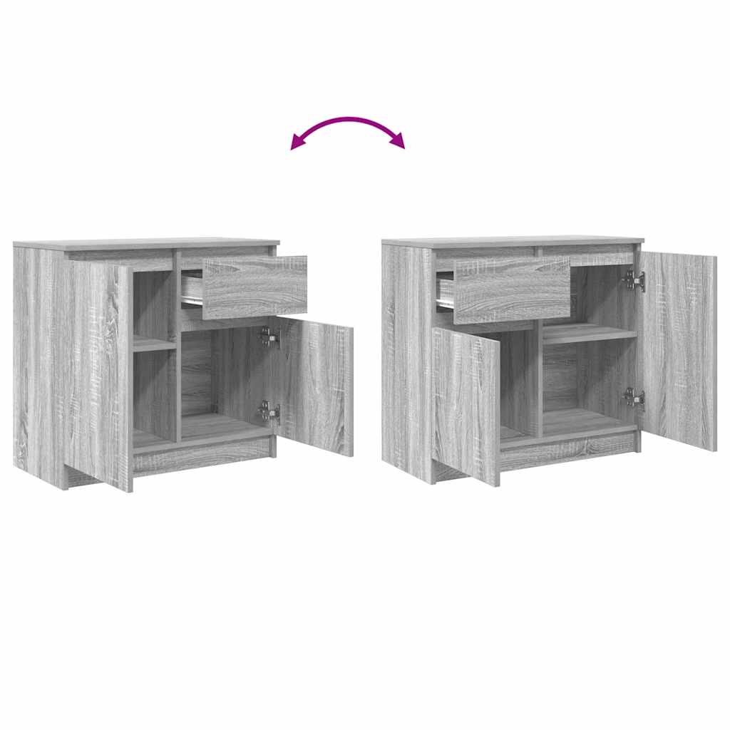 Komoda s ladicom siva sonoma 71x35x65 cm konstruirano drvo