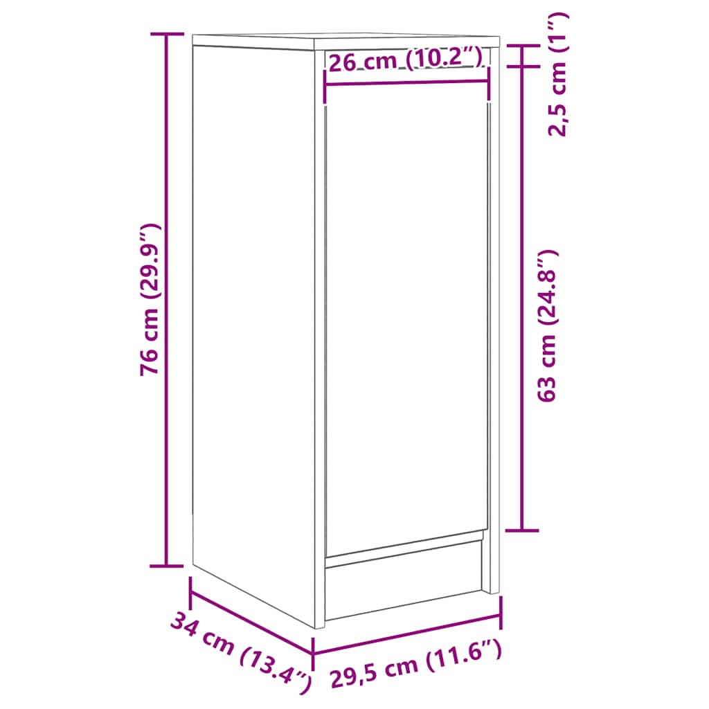 Komoda boja hrasta sonome 29,5x34x76 cm konstruirano drvo