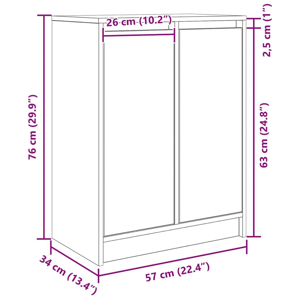 Komoda boja hrasta sonome 57x34x76 cm od konstruiranog drva