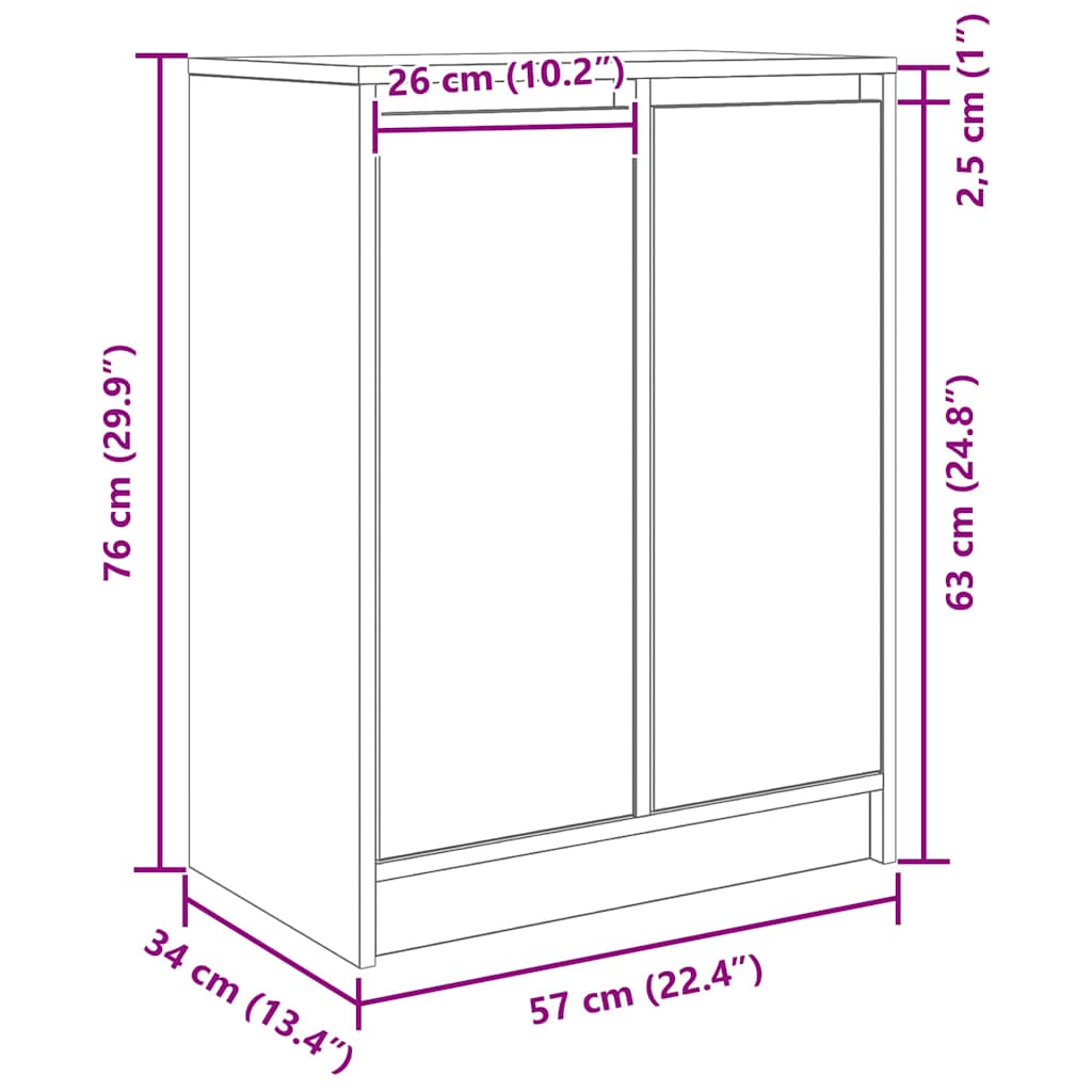 Komoda siva boja betona 57x34x76 cm od konstruiranog drva