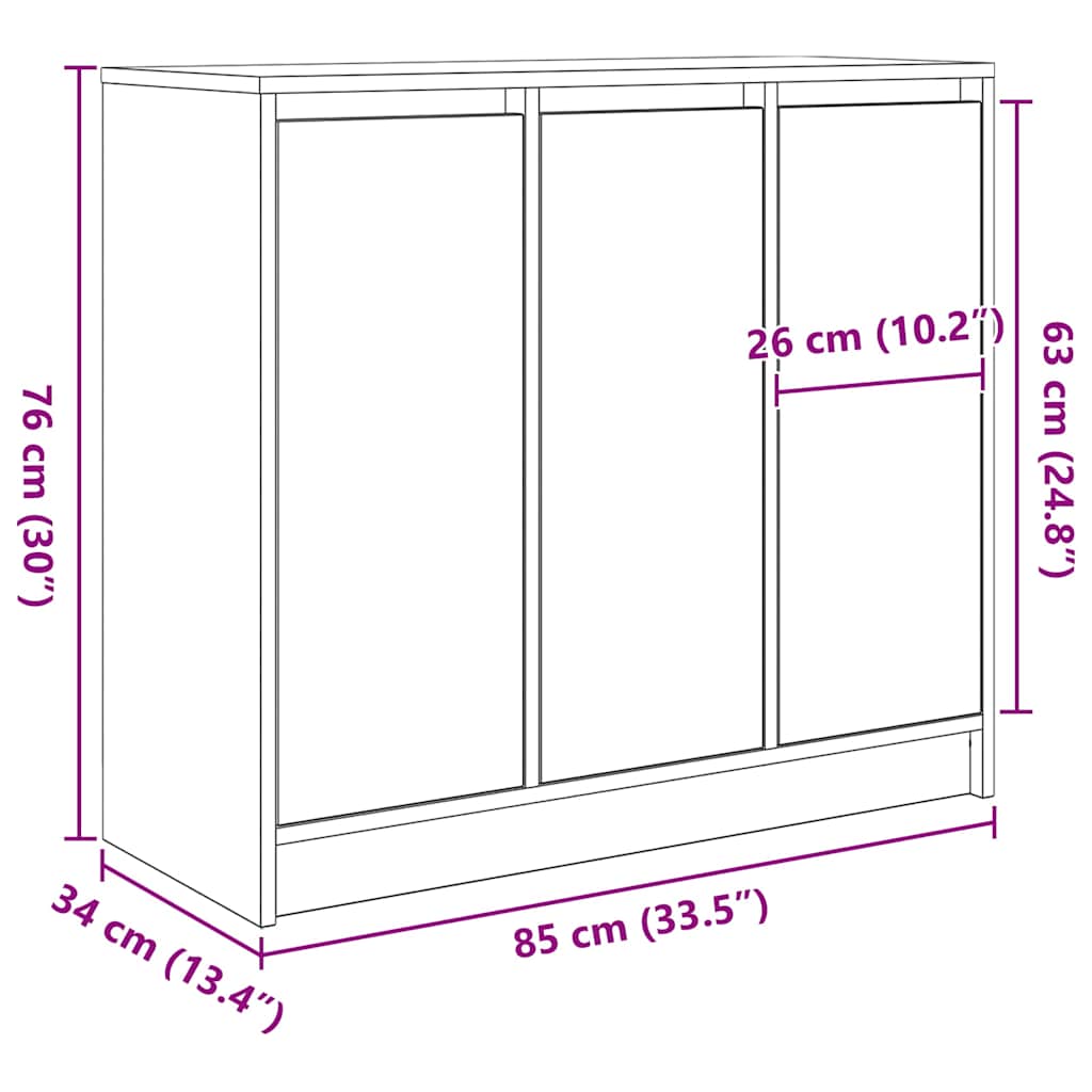 Komoda staro drvo 85x34x76 cm od konstruiranog drva