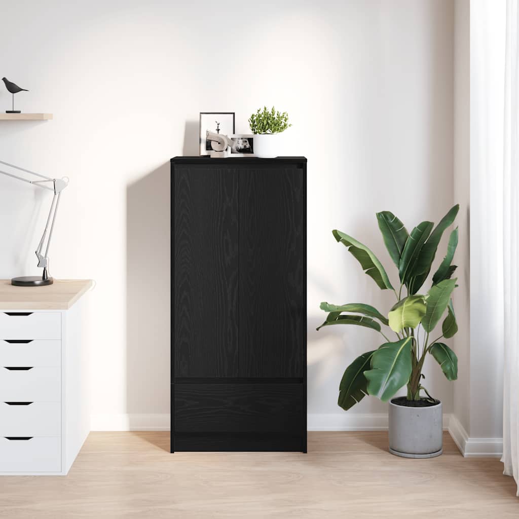 Ormar s ladicom crni hrast 55,5x34x119,5 cm konstruirano drvo