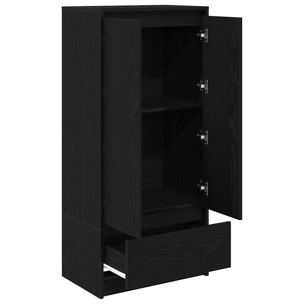 Ormar s ladicom crni hrast 55,5x34x119,5 cm konstruirano drvo