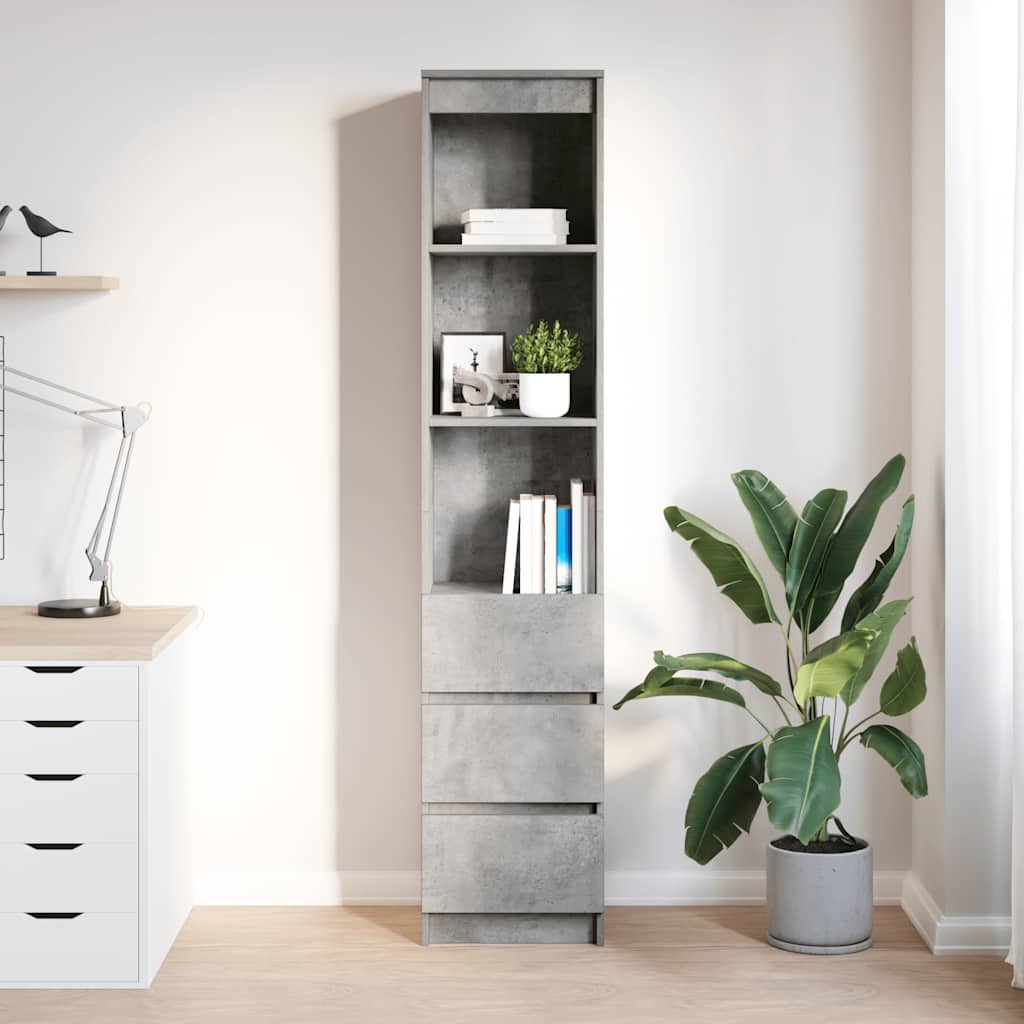 Visoka ploča beton siva 37,5x35x180 cm izrađeno drvo