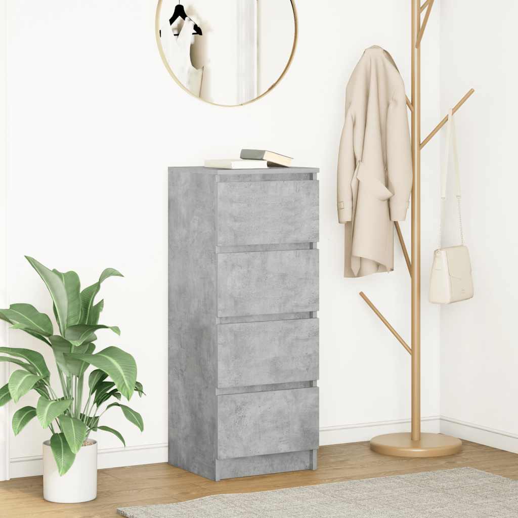 Komoda beton siva 37,5x35x99 cm konstruirano drvo