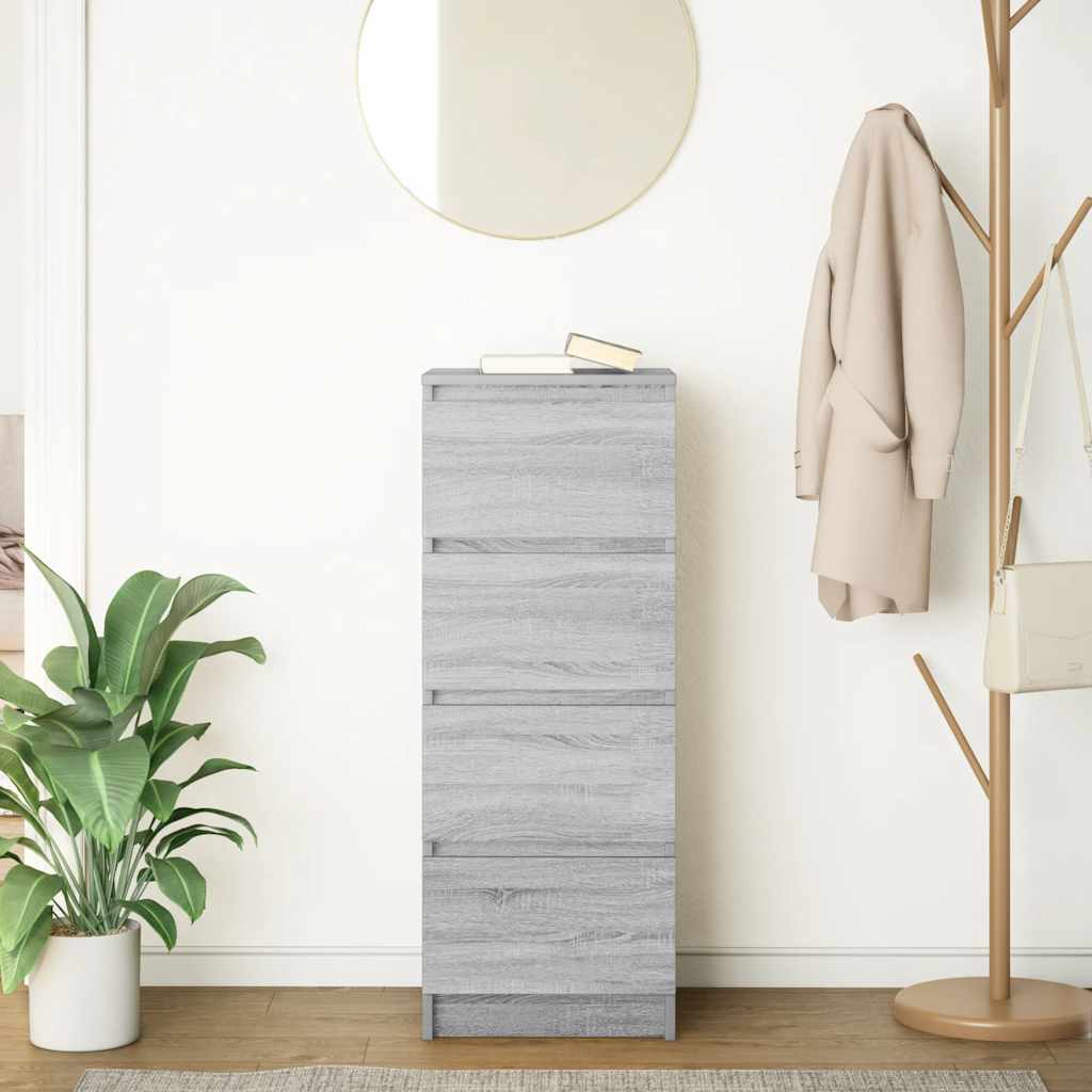 Komoda Siva Sonoma 37,5x35x99 cm Konstruirano drvo