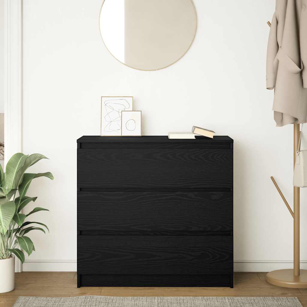 Komoda crni hrast 80x35x76 cm konstruirano drvo
