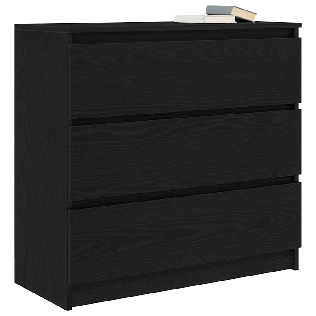 Komoda crni hrast 80x35x76 cm konstruirano drvo