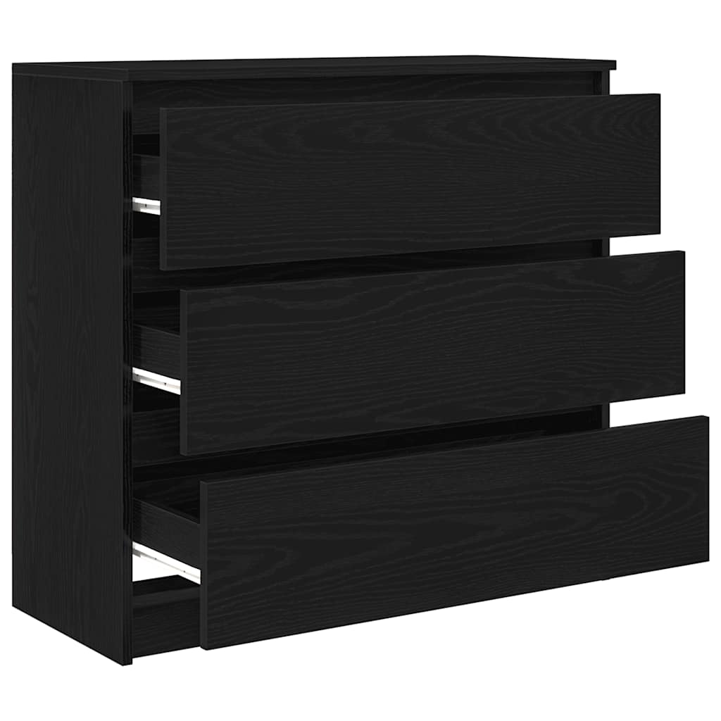 Komoda crni hrast 80x35x76 cm konstruirano drvo