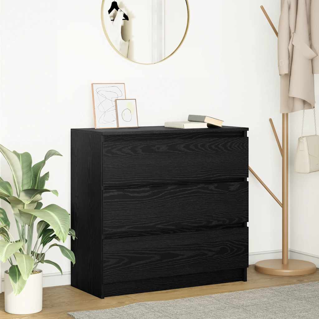 Komoda crni hrast 80x35x76 cm konstruirano drvo
