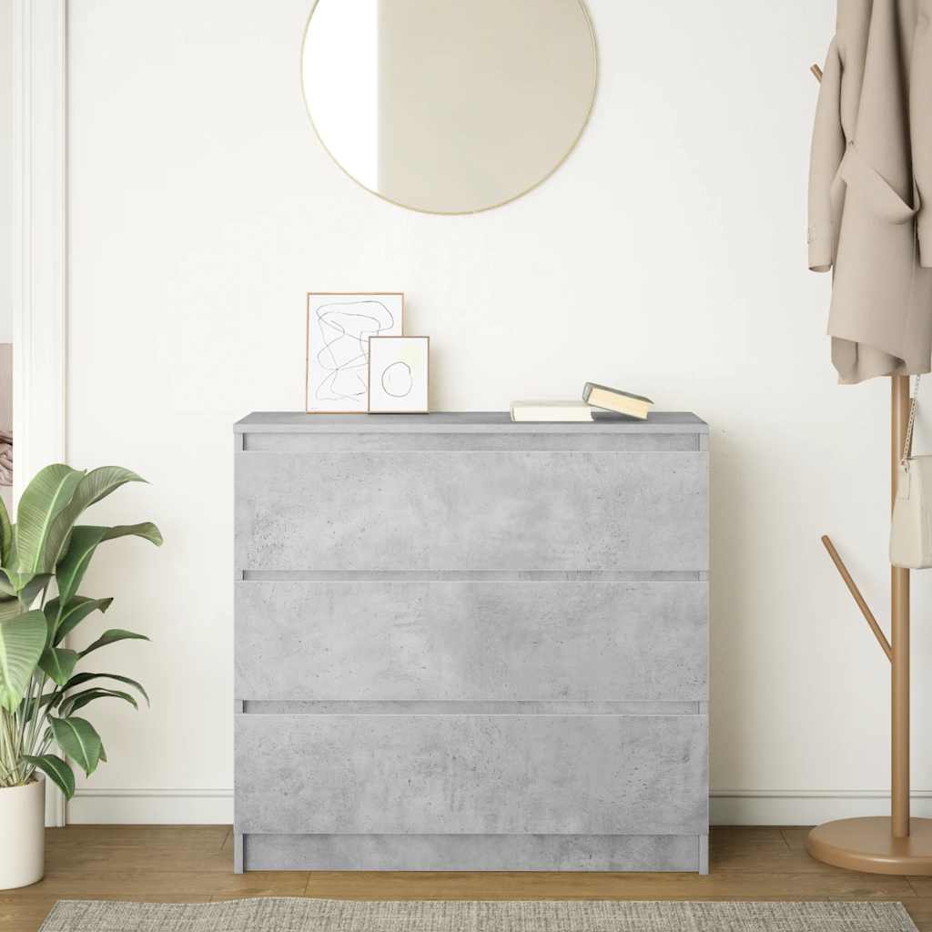 Komoda siva boja betona 80x35x76 cm od konstruiranog drva