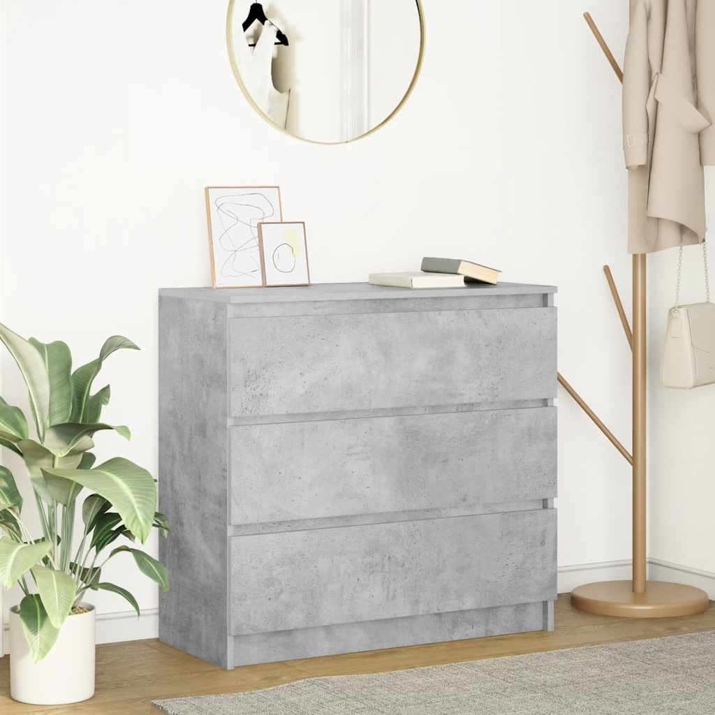 Komoda siva boja betona 80x35x76 cm od konstruiranog drva