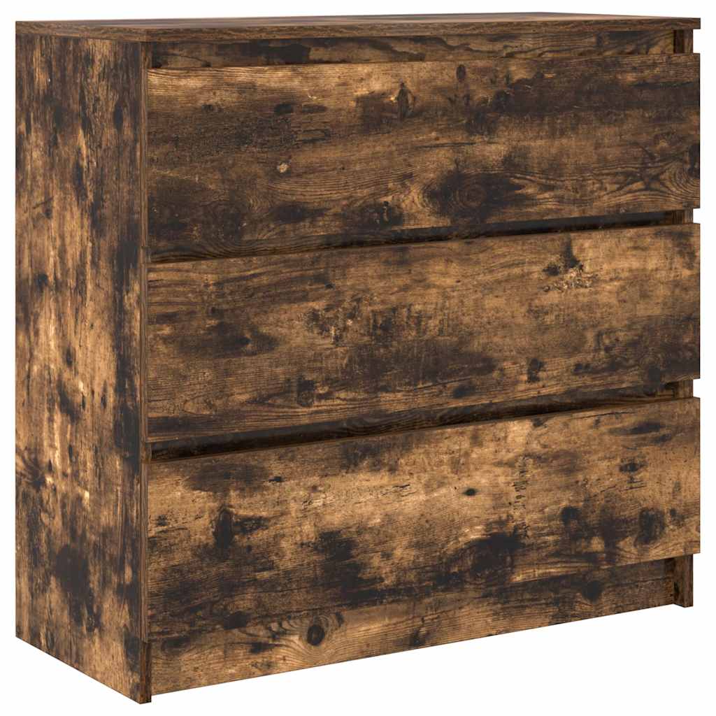 Komoda boja dimljenog hrasta 80x35x76 cm konstruirano drvo