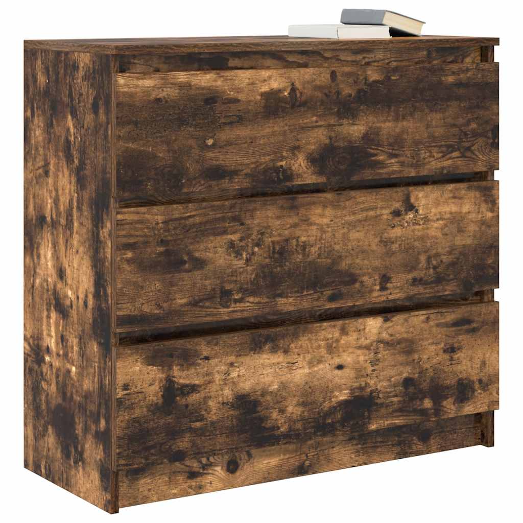 Komoda boja dimljenog hrasta 80x35x76 cm konstruirano drvo