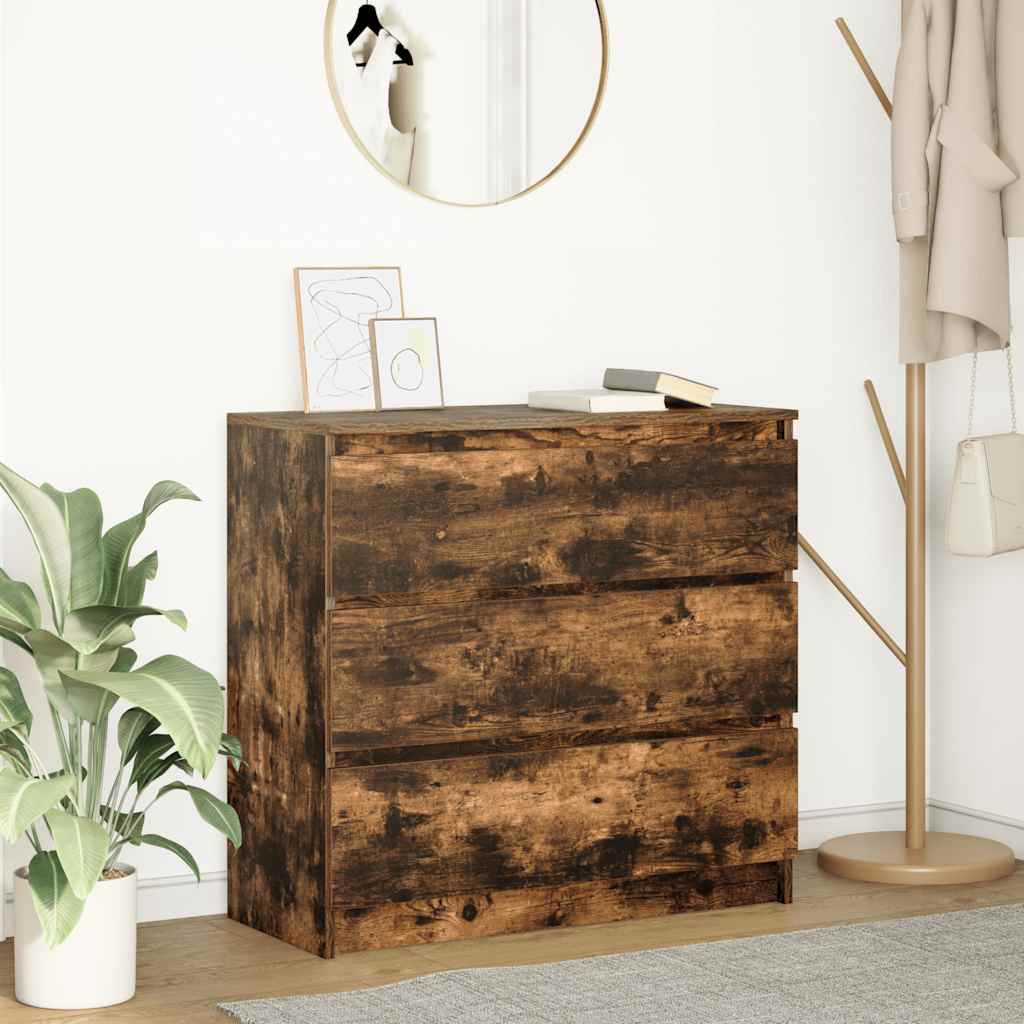 Komoda boja dimljenog hrasta 80x35x76 cm konstruirano drvo