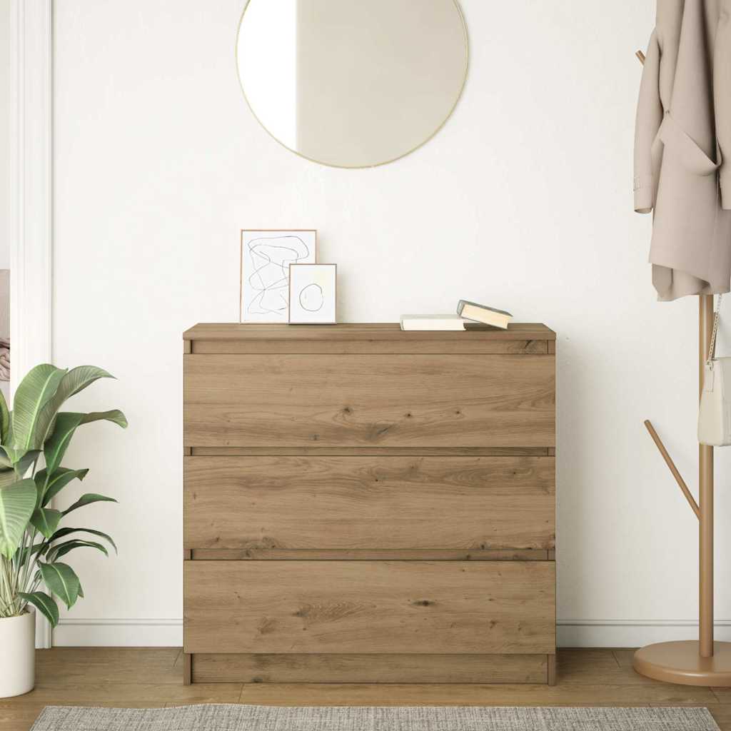 Komoda boja hrasta artisan 80x35x76 cm konstruirano drvo