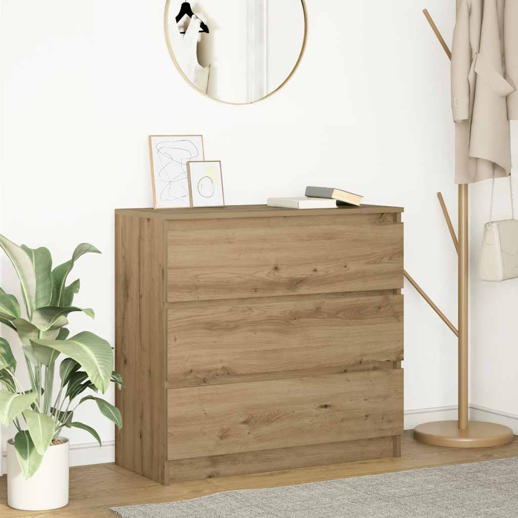 Komoda boja hrasta artisan 80x35x76 cm konstruirano drvo