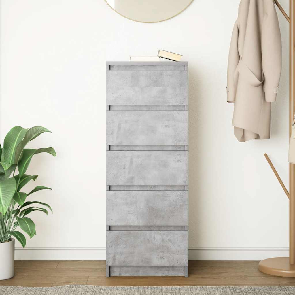 Komoda s ladicama beton siva 37,5x35x99 cm konstruirano drvo