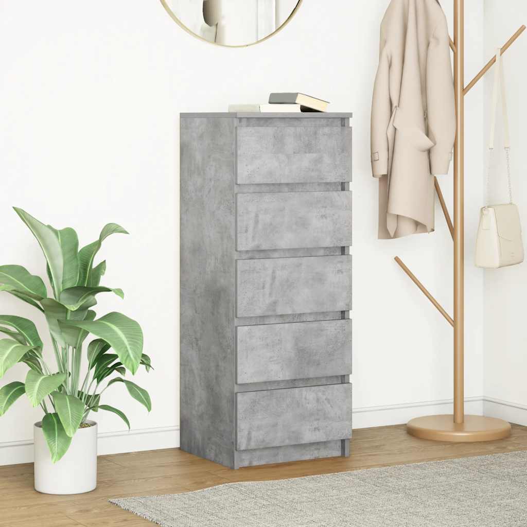 Komoda s ladicama beton siva 37,5x35x99 cm konstruirano drvo