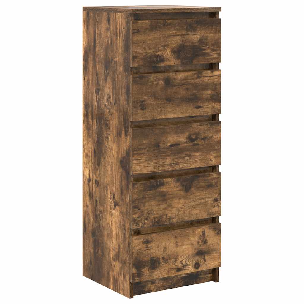 Komoda s ladicama dimljeni hrast 37,5x35x99cm konstruirano drvo