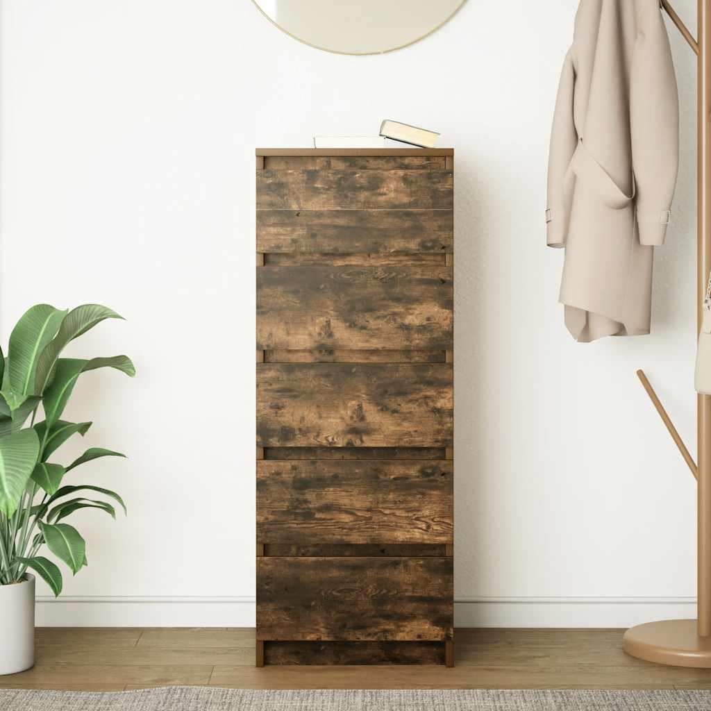 Komoda s ladicama dimljeni hrast 37,5x35x99cm konstruirano drvo