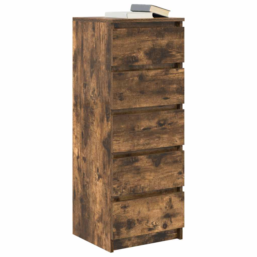 Komoda s ladicama dimljeni hrast 37,5x35x99cm konstruirano drvo