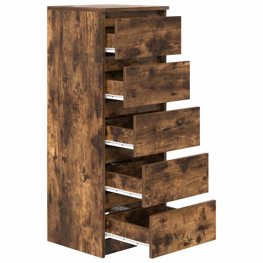 Komoda s ladicama dimljeni hrast 37,5x35x99cm konstruirano drvo
