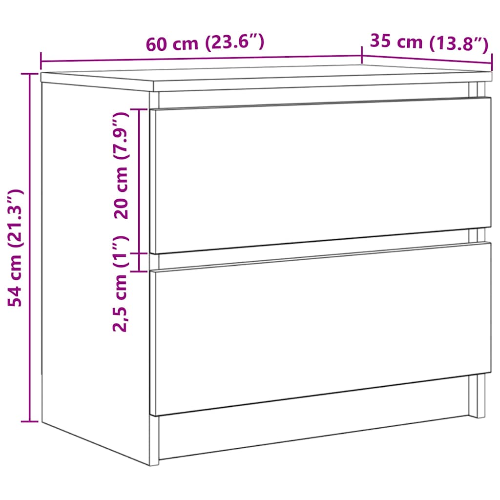 TV ormarić bijeli 60x35x54 cm izrađeno drvo