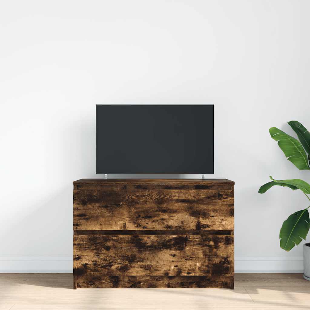TV ormarić dimljeni hrast 80x35x54 cm konstruirano drvo