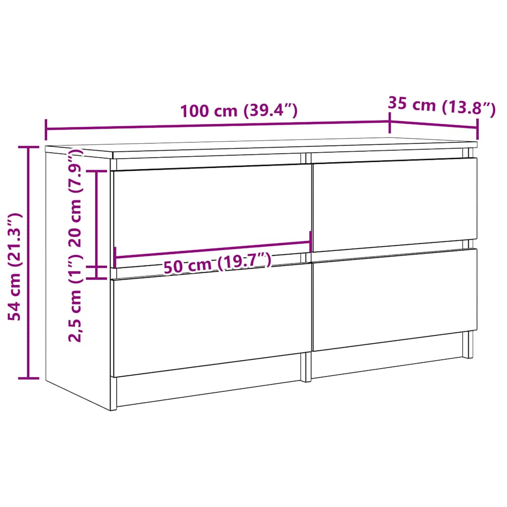 TV ormarić crni 100x35x54 cm od konstruiranog drva