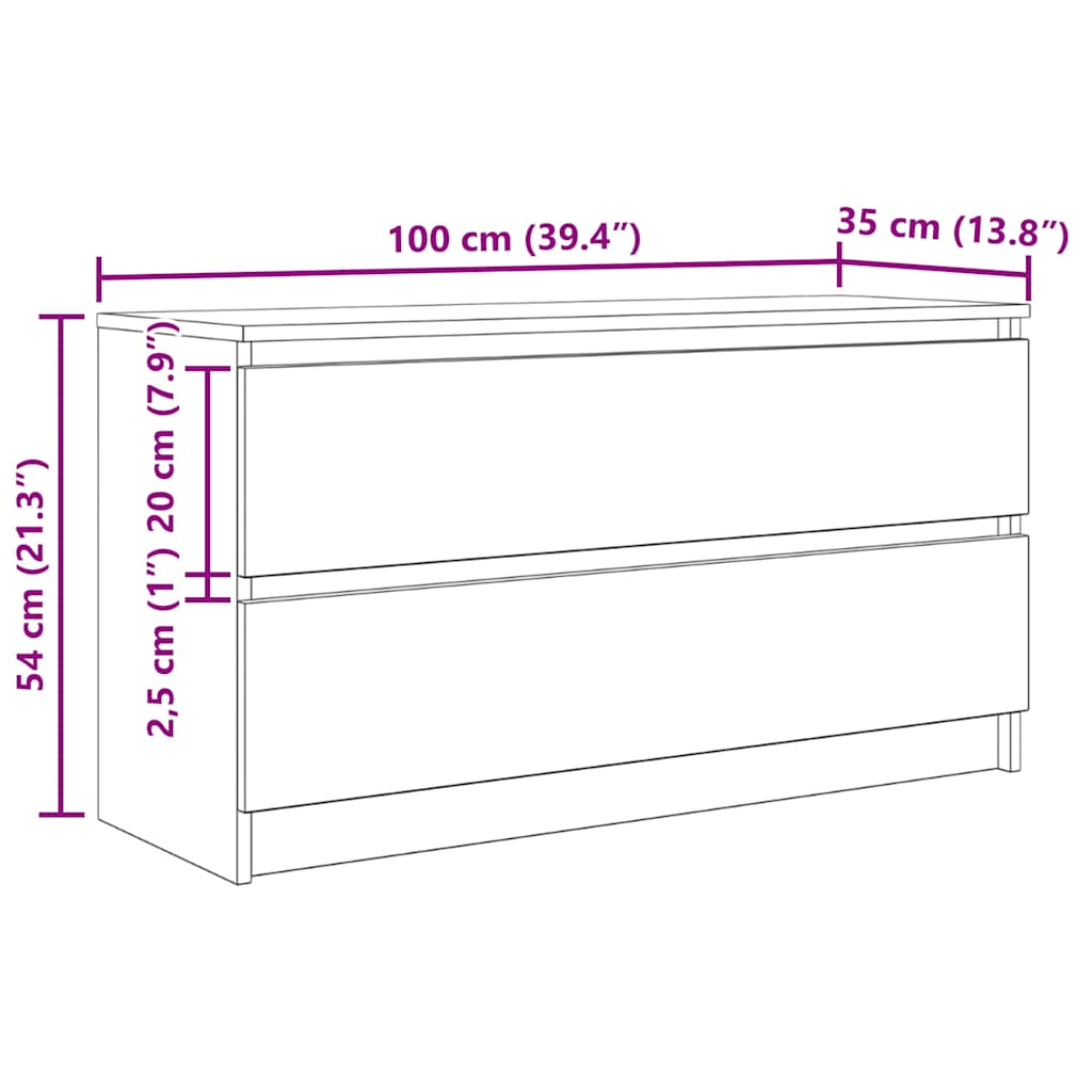 TV ormarić staro drvo 100x35x54 cm konstruiranog drva