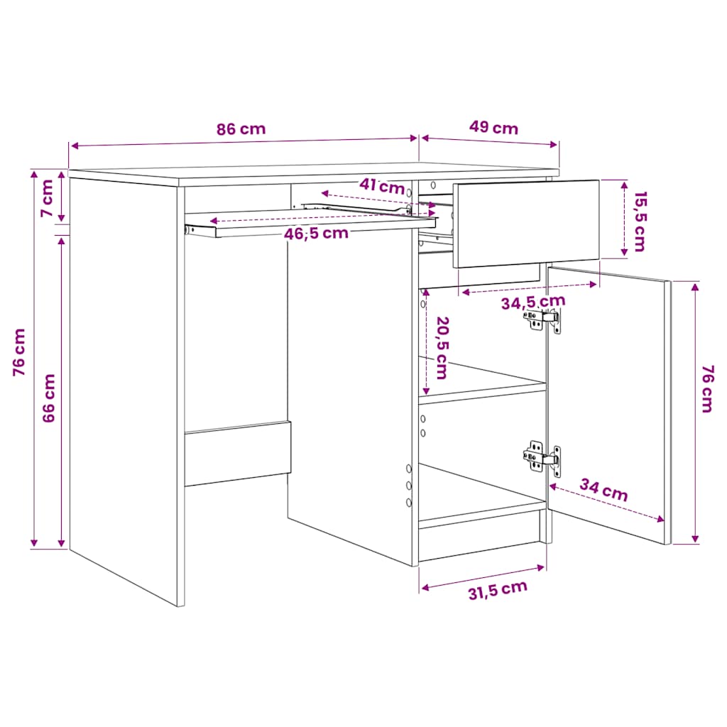 Stol staro drvo 86x49x76 cm konstruirano drvo