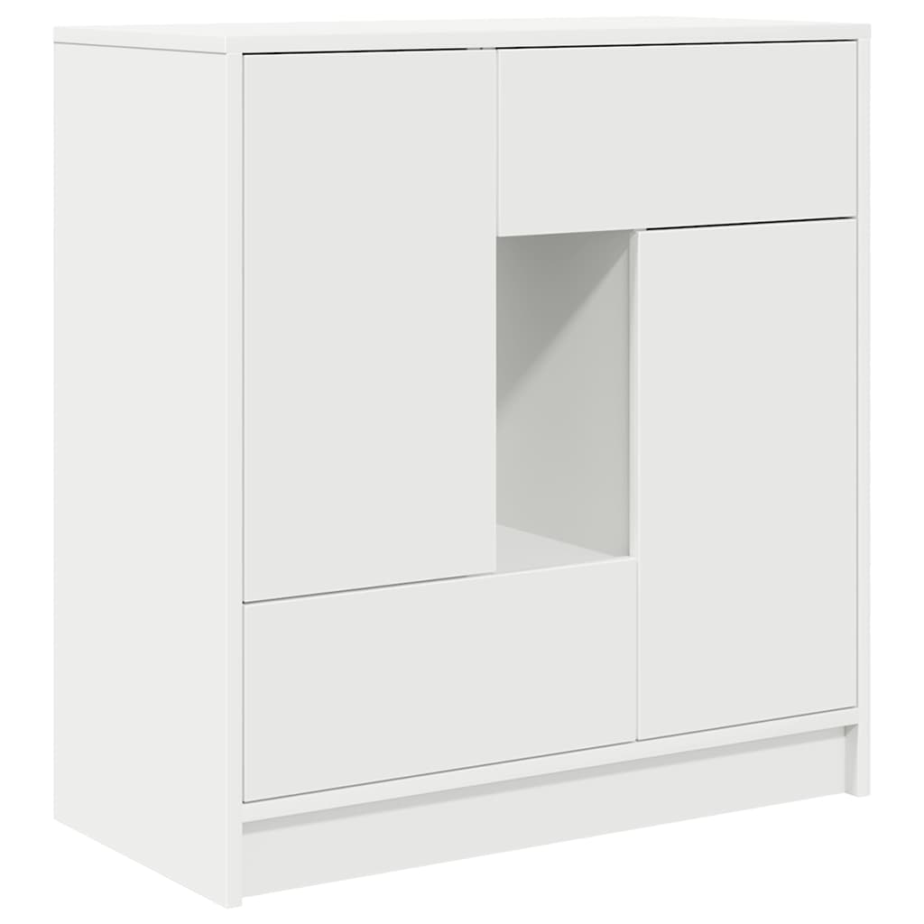 Komoda s ladicama i vratima bijela 70,5x34x74,5 cm