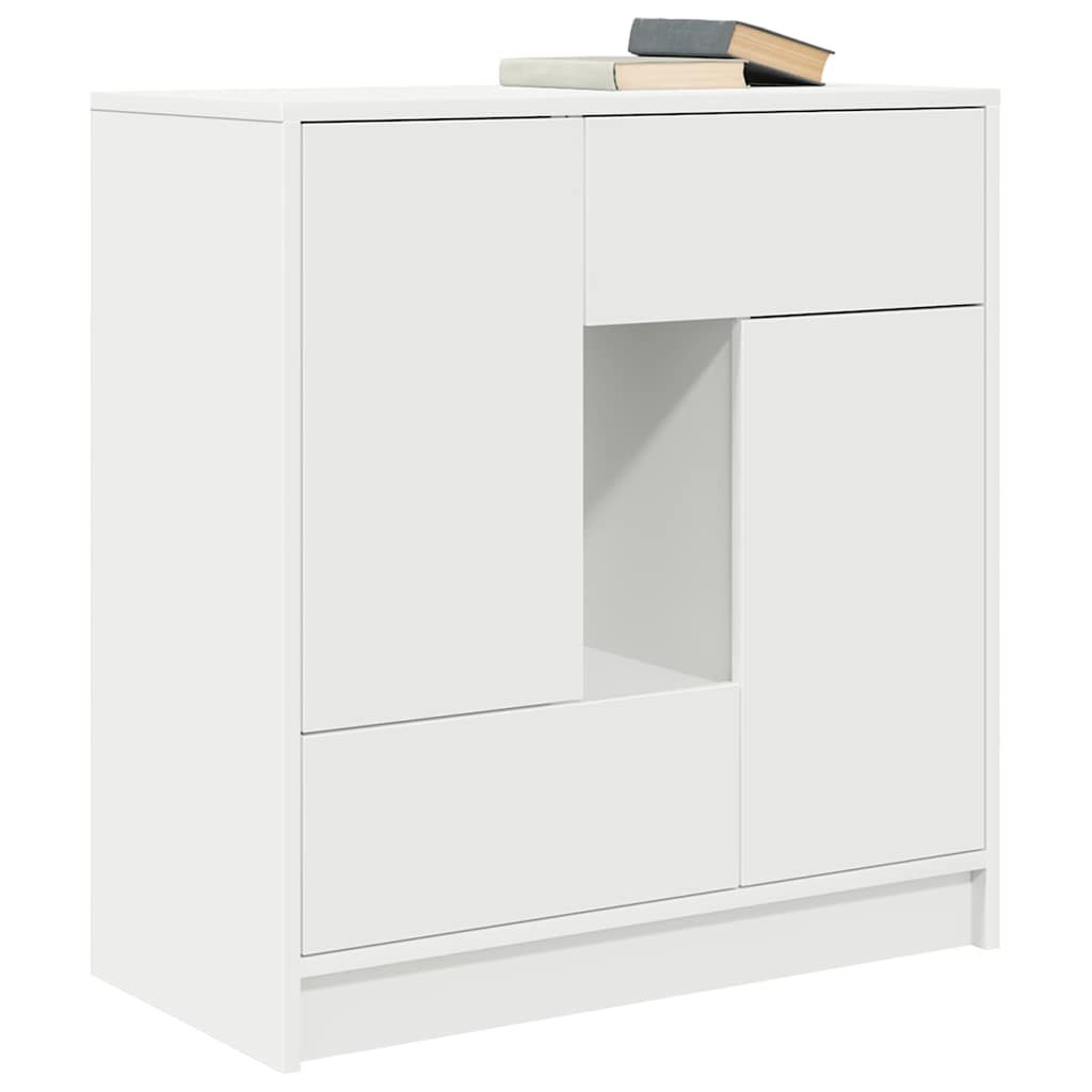 Komoda s ladicama i vratima bijela 70,5x34x74,5 cm