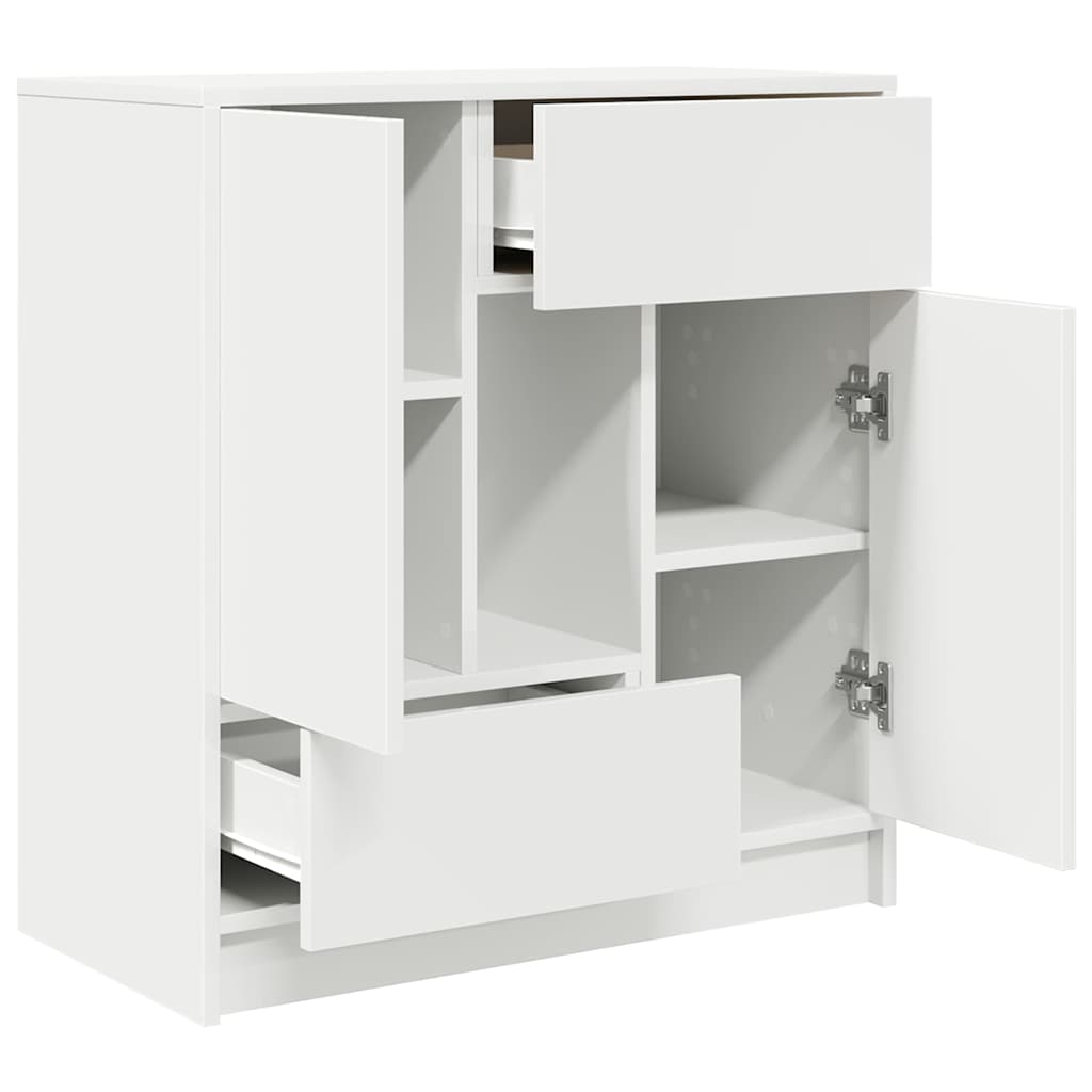 Komoda s ladicama i vratima bijela 70,5x34x74,5 cm