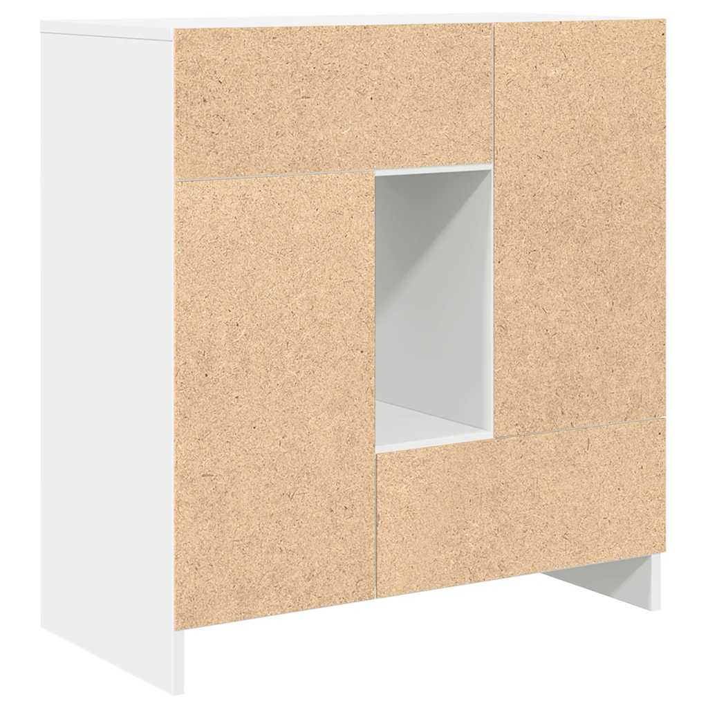 Komoda s ladicama i vratima bijela 70,5x34x74,5 cm