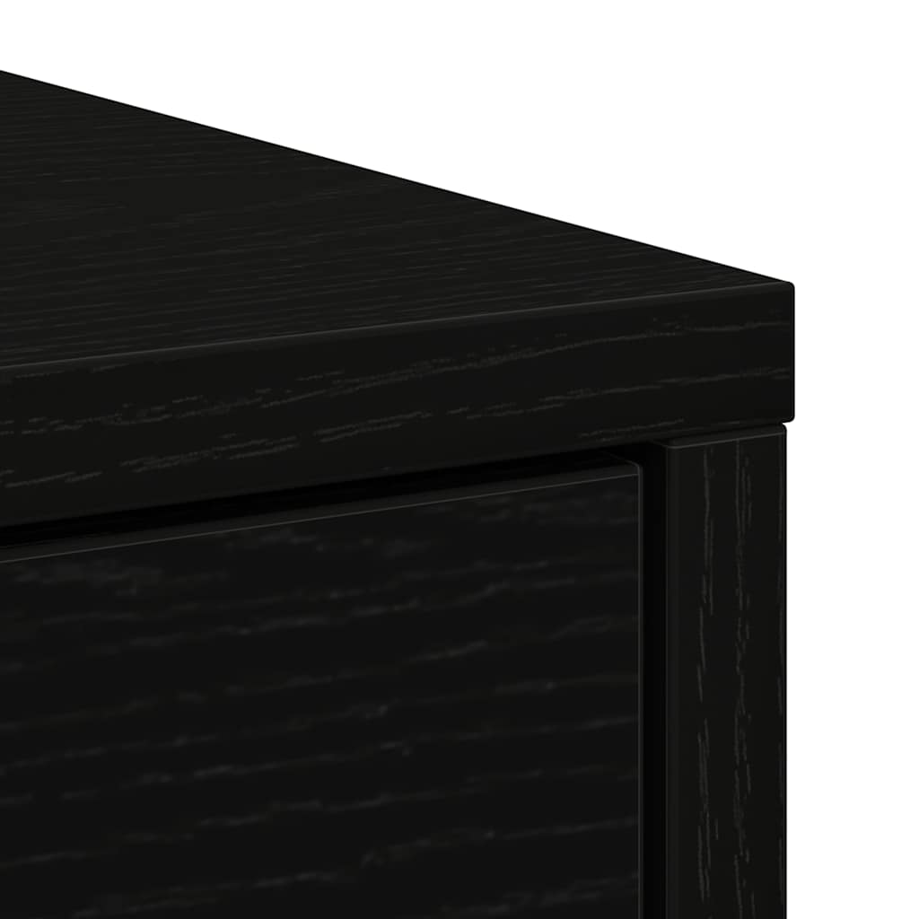 Komoda s ladicama i vratima crni hrast 70,5x34x74,5 cm